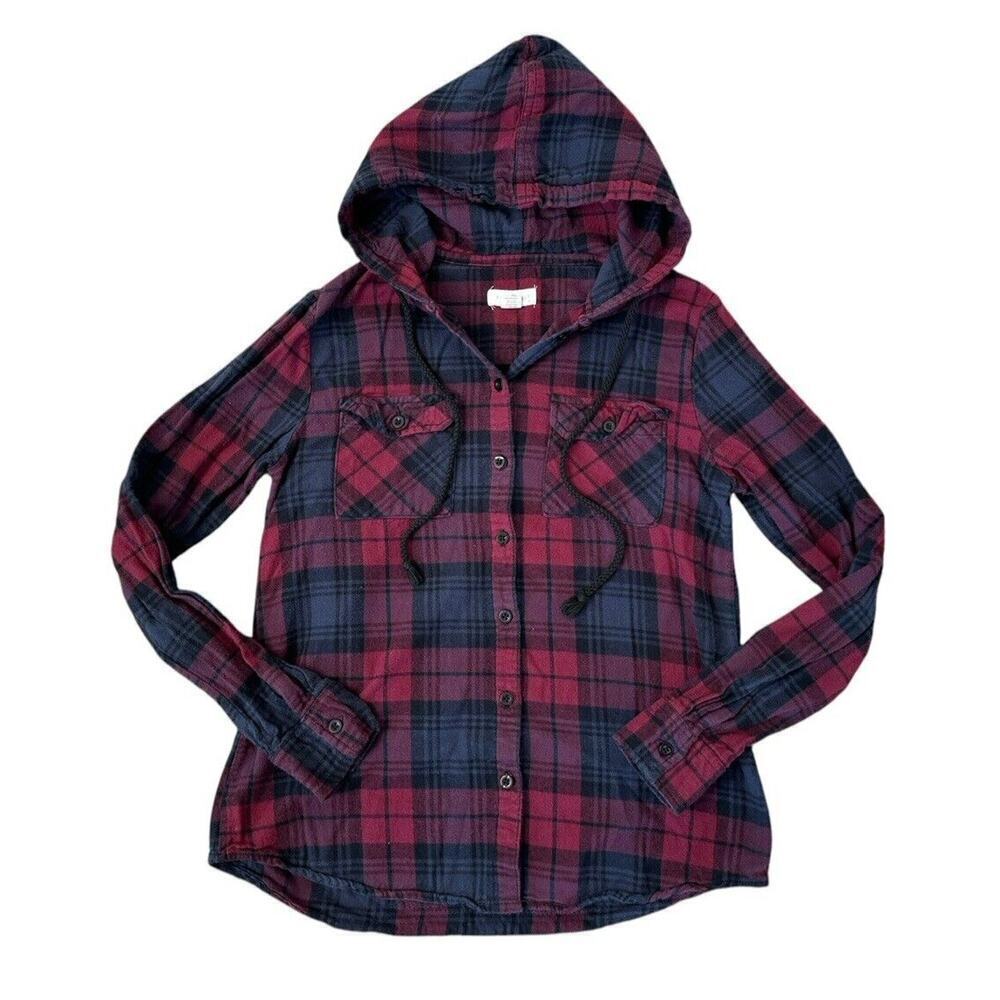 GUNS ‘N ROSES 80s Rock Retro Vintage Upcycled Plaid Hooded Flannel Kids Shirt M - Picture 5 of 11
